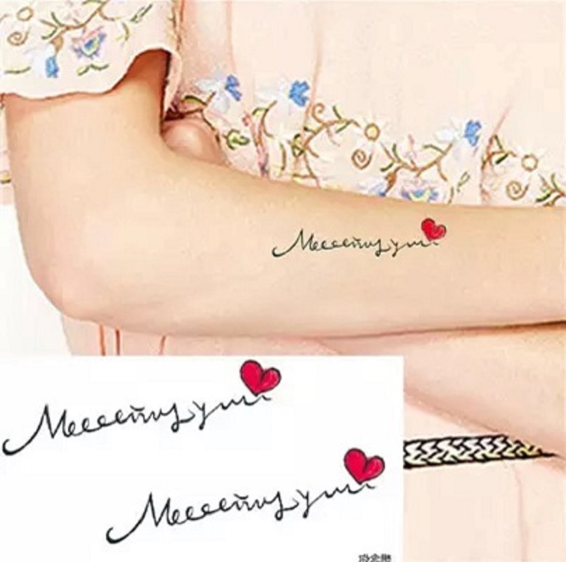 Colored Fashion Waterproof Temporary Tattoo Henna Red Heart Blossom Flower Water Proof Tattoo Body Tattoo