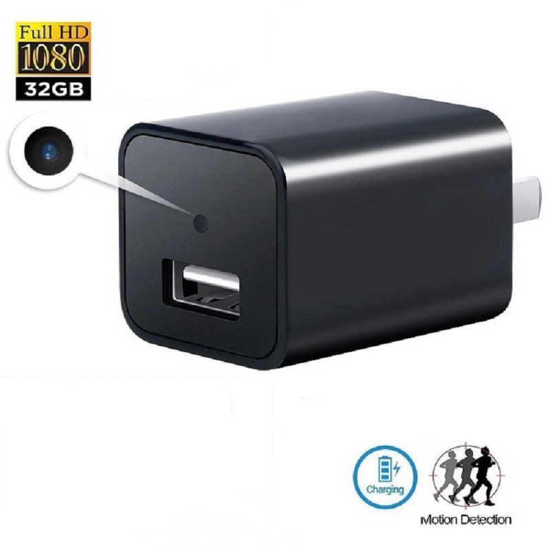 WiFi Wall Charger Camera - Black