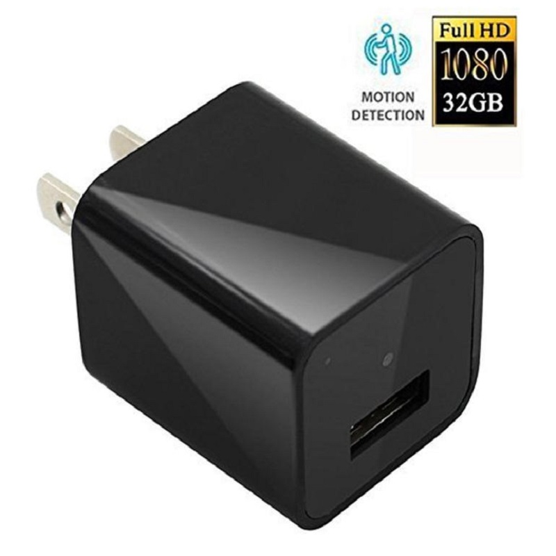 WiFi Wall Charger Camera - Black