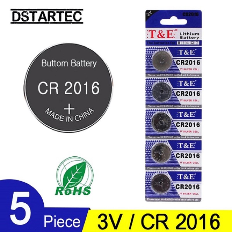 5 Pcs CR2016 3V Lithium Button Cell Battery 