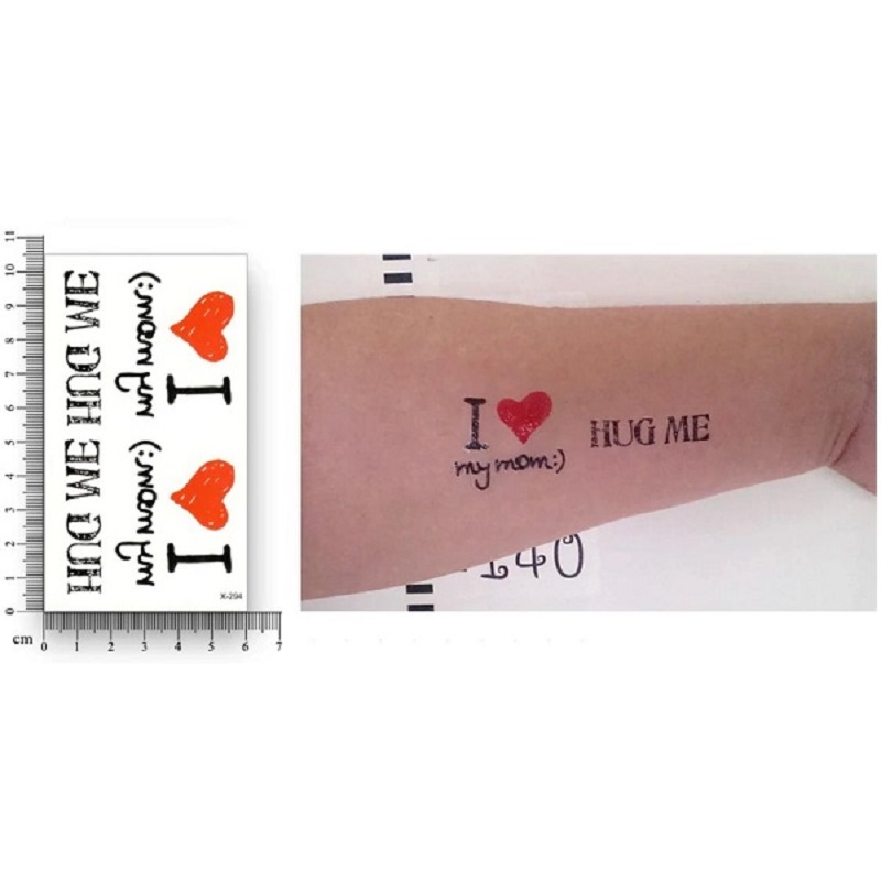 Waterproof Fake Design I love My Mom Tattoo Stickers Body Tattoo