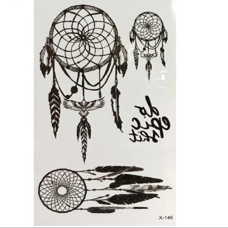 Black Fea-ther Henna Fashion Waterproof Tattoo Water Proof