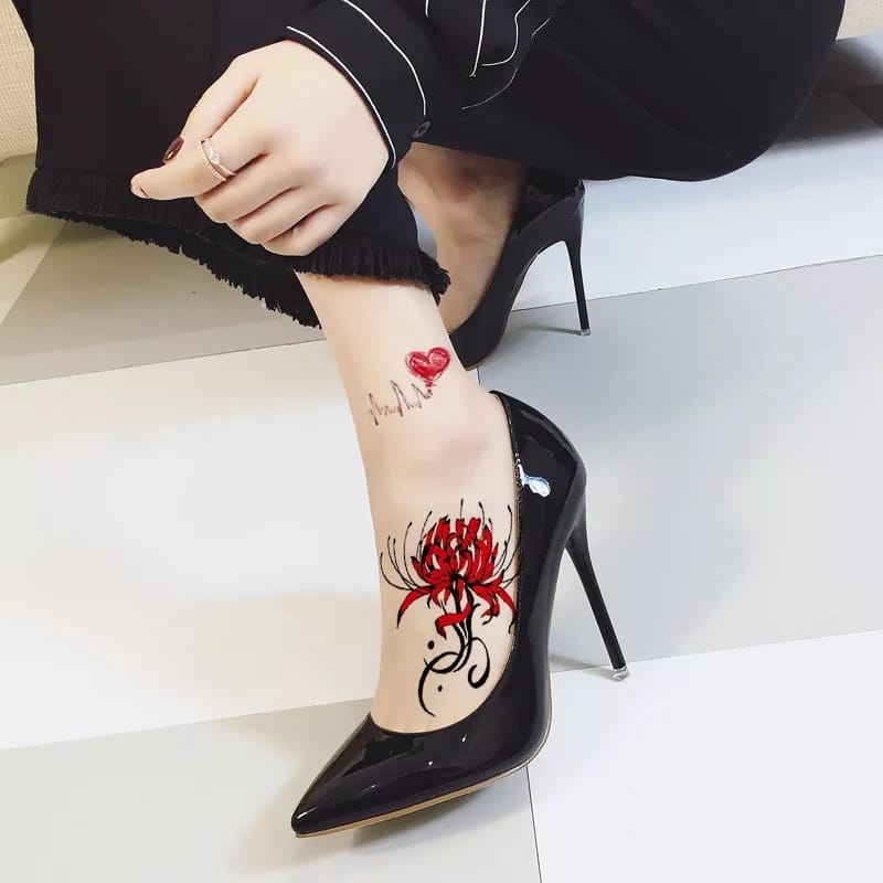 Rose Flower Sticky Label Henna Frame Art Tattoo Decal Water Proof Tattoo Body Tattoo 
