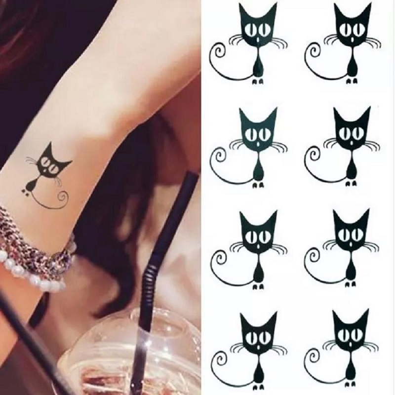 Black Cat Scare Cartoon Series Waterproof Tattoo Water Proof Tattoo Body Tattoo