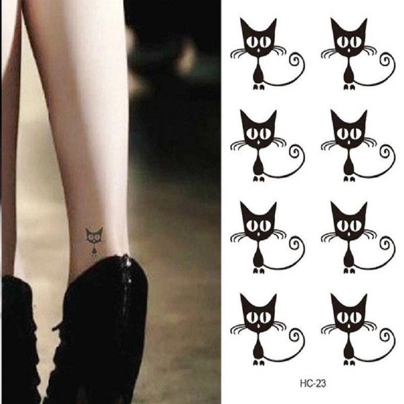 Black Cat Scare Cartoon Series Waterproof Tattoo Water Proof Tattoo Body Tattoo