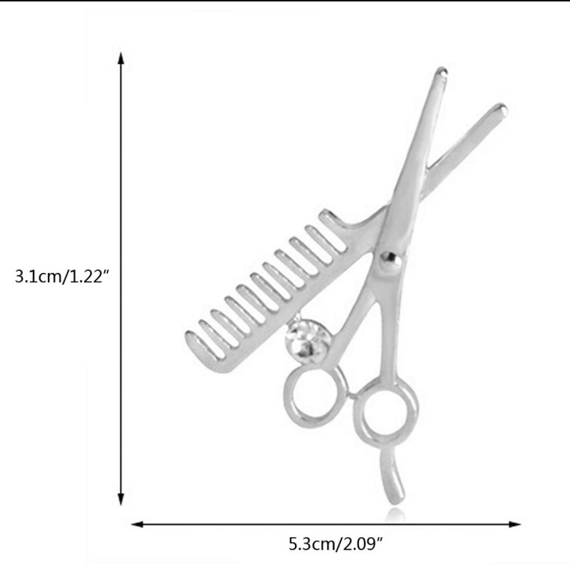 New Fashion Add-Ons Barber Scissors Brooch 