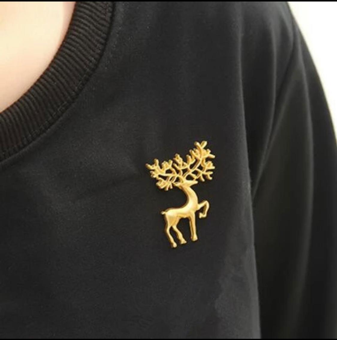 Matte Elk Retro Art Brooch