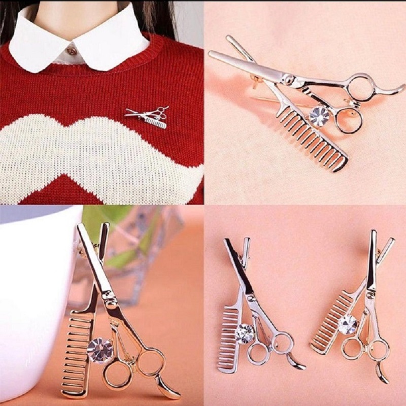 New Fashion Add-Ons Barber Scissors Brooch