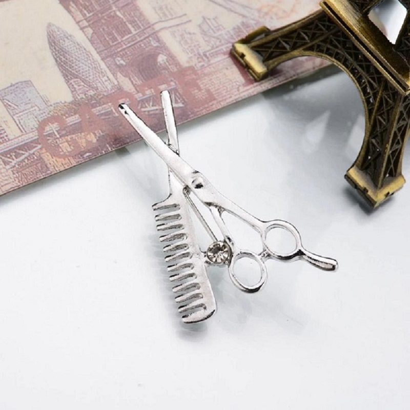 New Fashion Add-Ons Barber Scissors Brooch