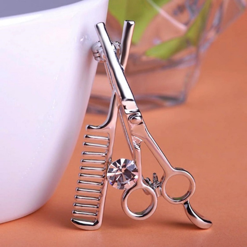 New Fashion Add-Ons Barber Scissors Brooch