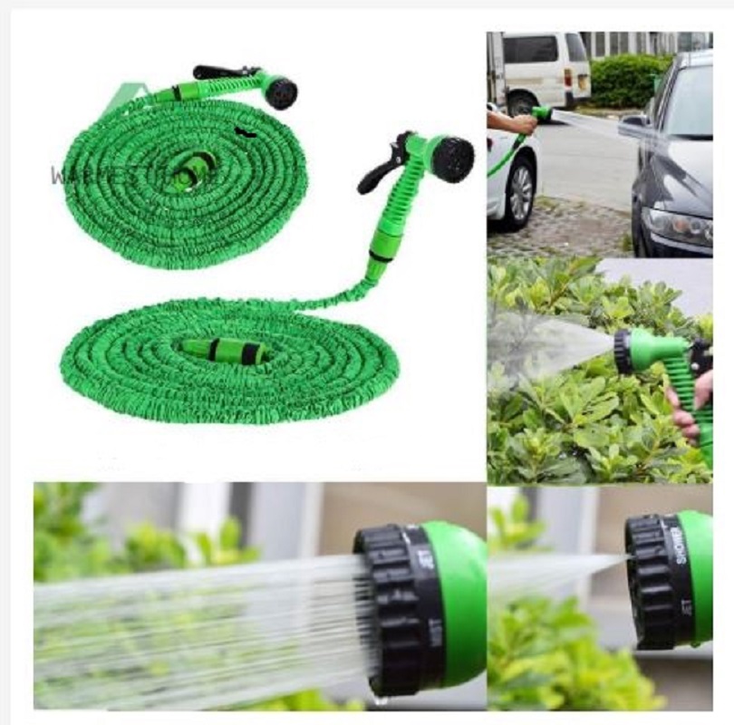 Flexible Expanding Water Hose Tube Spray Nozzle Water Gun Kit 100 FT