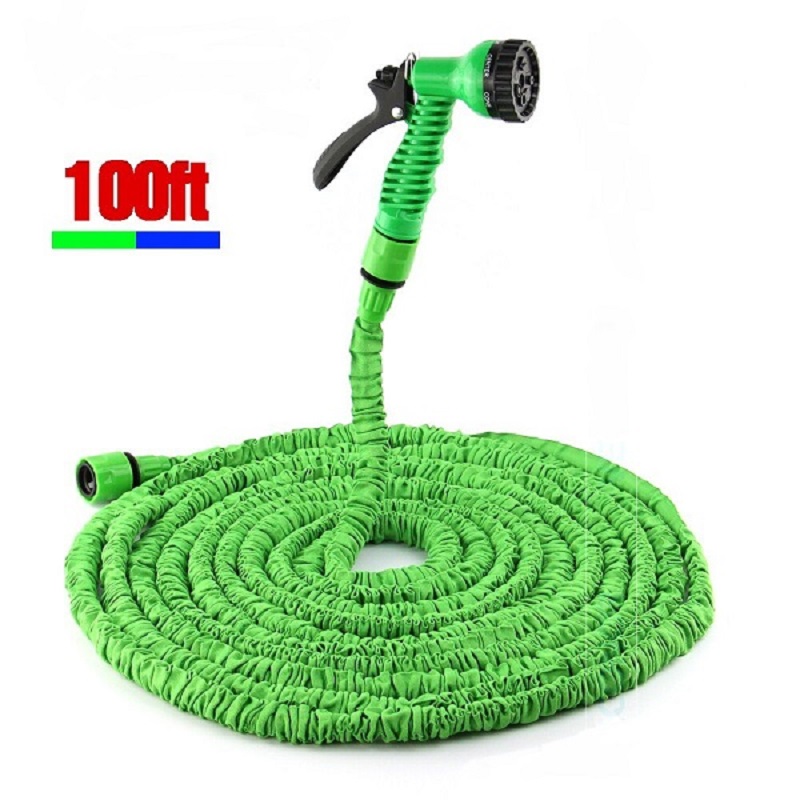 Flexible Expanding Water Hose Tube Spray Nozzle Water Gun Kit 100 FT