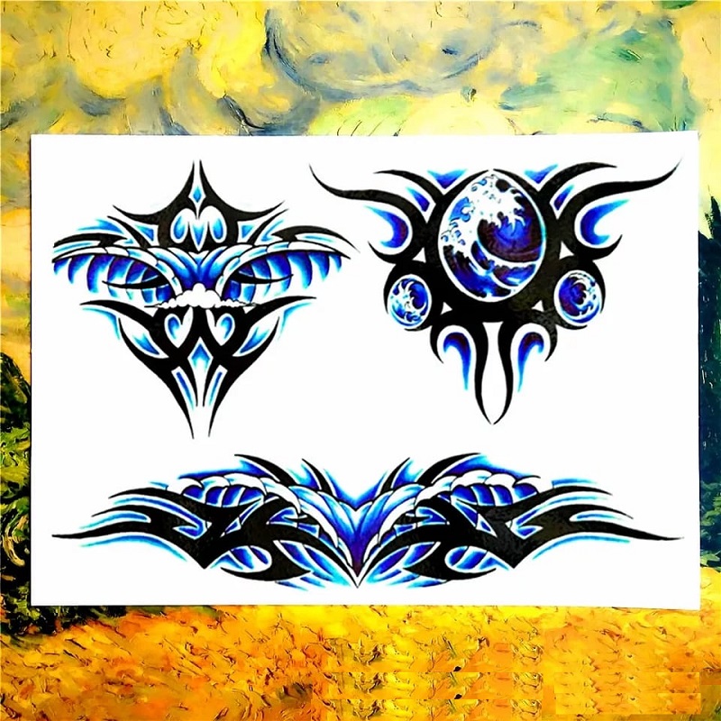 Black Blue Spindrift Symbol Temporary Tattoo