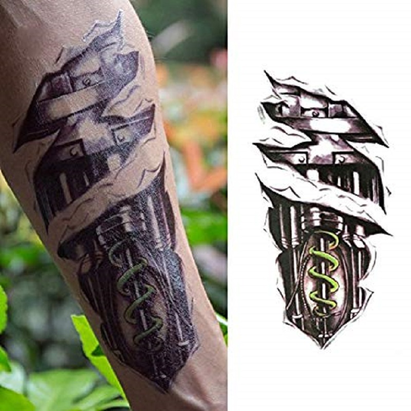 3D Modern Halloween Design Temporary Tattoo 