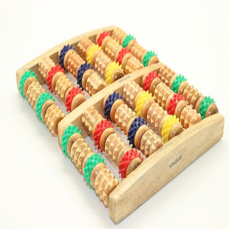 Colorful Massage Roller Wooden Roller Foot Massager 