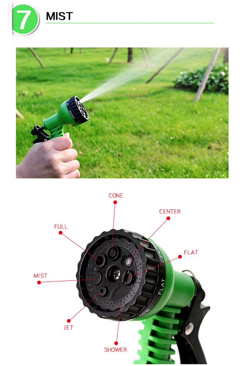 Flexible Expanding Water Hose Tube Spray Nozzle Water Gun Kit 50 FT