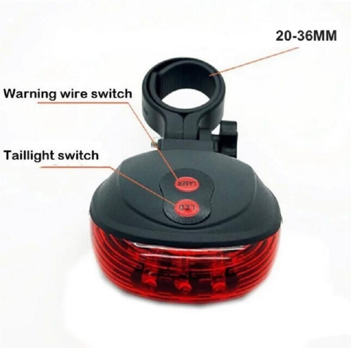 Waterproof Bicycle Light 5LED+2Laser Rear Tail Light for Bicycle