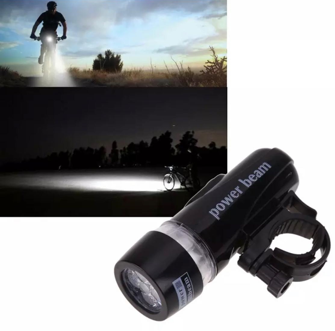 5 LED Torch Flash Light Black Bicycle