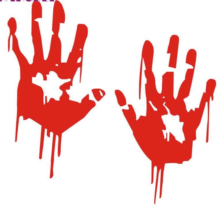 Bloody Hand Reflective Car Bumper Body Sticker