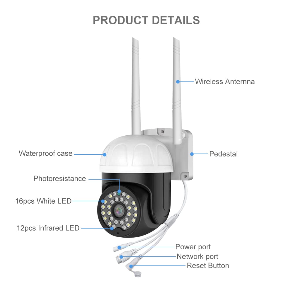 MINI WIFI PTZ DOME MACHINE CAMERA 2MP 1080P HD