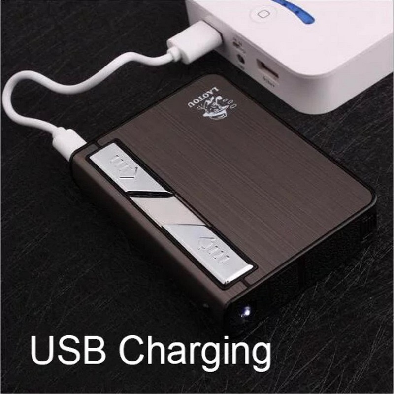 Laotou Portable Holder Case With USB Charging Electronic Lighter