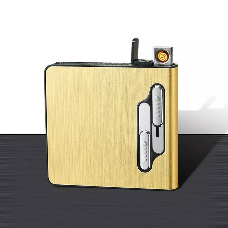 Aluminum Alloy Portable USB Electronic Case With USB Charging Lighter