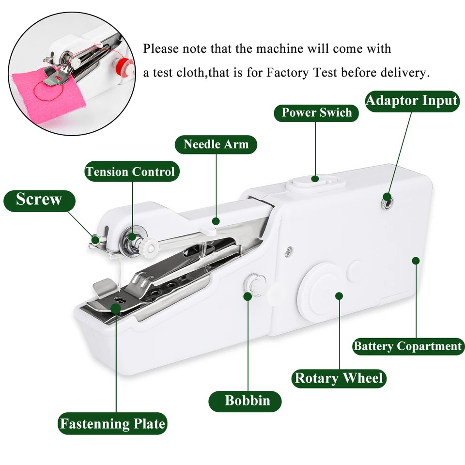 Mini Portable Handheld Sewing Machines Stitch Sew Needlework Cordless Clothes Fabrics Electric Sewing Machine Stitch Set