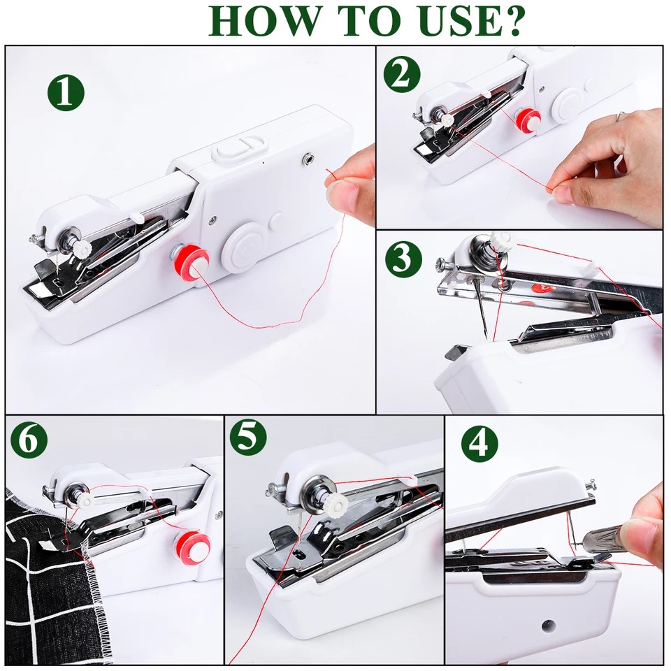 Mini Portable Handheld Sewing Machines Stitch Sew Needlework Cordless Clothes Fabrics Electric Sewing Machine Stitch Set