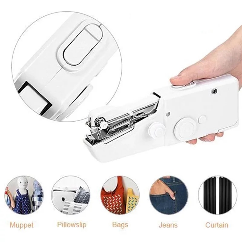 Mini Portable Handheld Sewing Machines Stitch Sew Needlework Cordless Clothes Fabrics Electric Sewing Machine Stitch Set