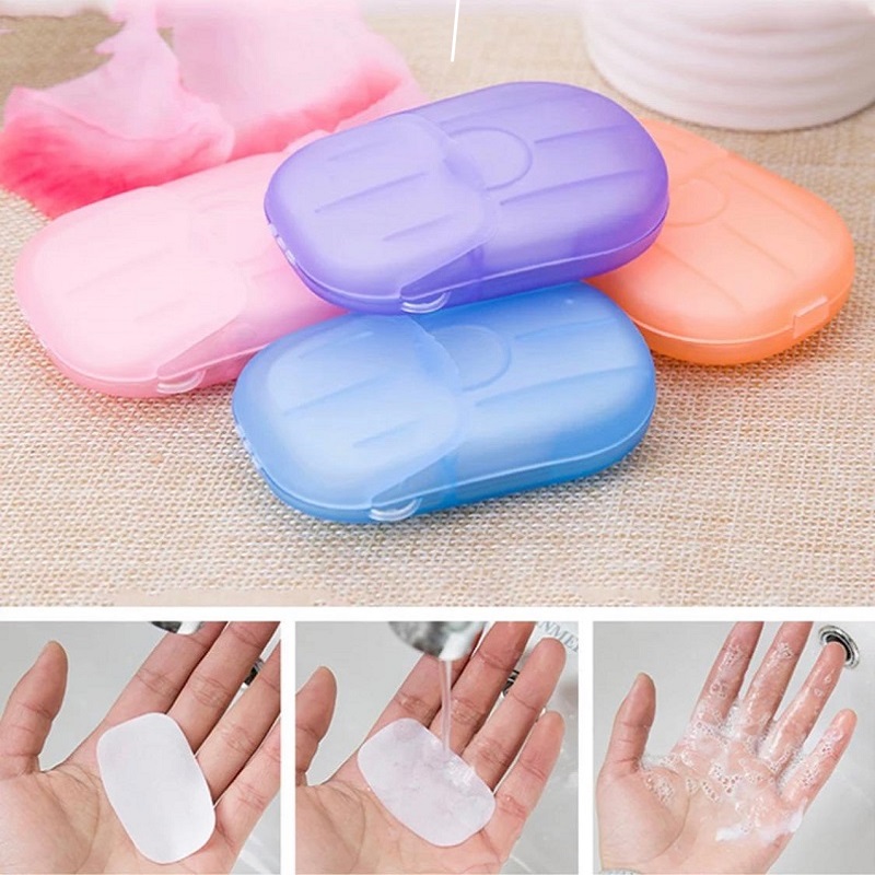 Pack of 10 Portable Hand Wash Box Soap Paper 