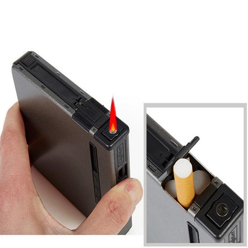 Metal Portable 12 Pcs Storage Box Case With Jet Flame Lighter