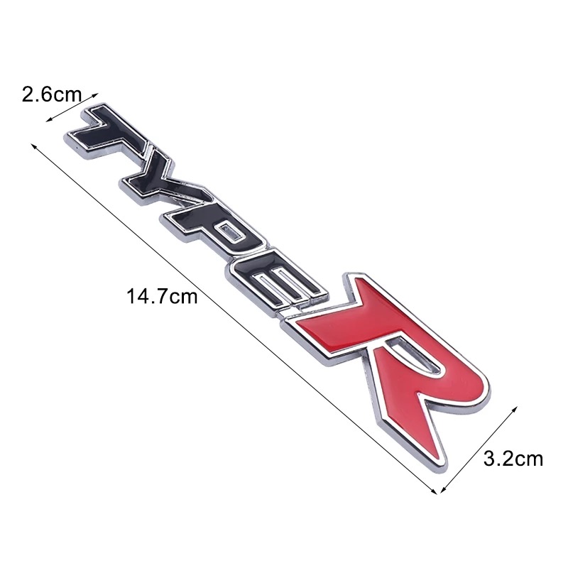 3D Metal TYPE-R Car Sticker Emblem Badge for Universal Cars