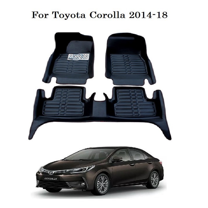 T.o.y.o.t.a C.o.r.o.l.l.a 2014-2018 5D Custom Floor Mats - Black