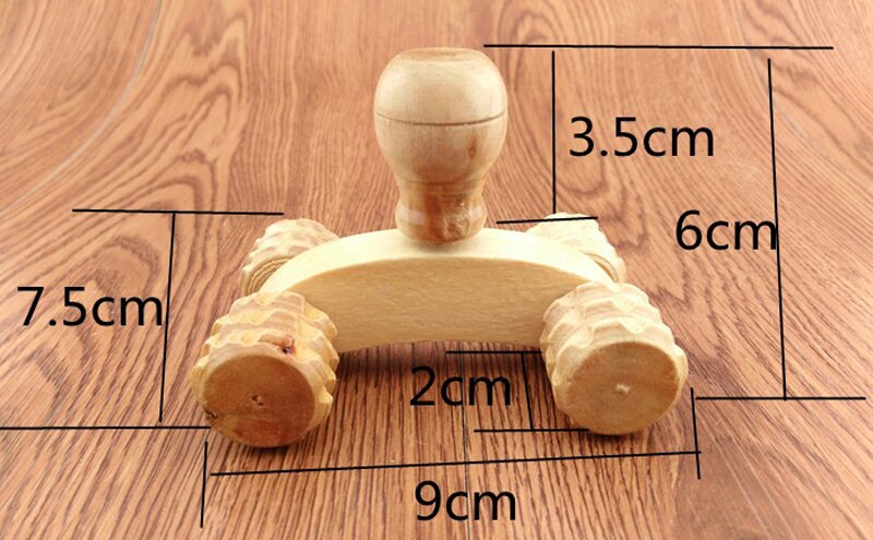 4 Wheels Wooden Massager 