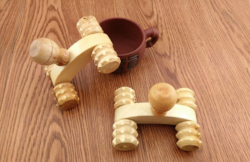 4 Wheels Wooden Massager 