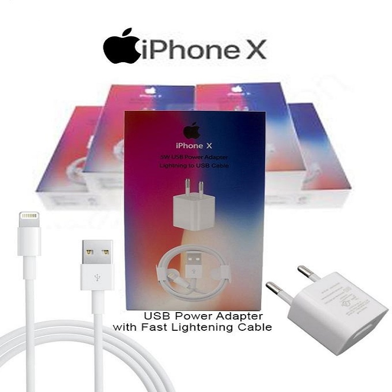 IPHONE X USB POWER ADAPTER With Cable