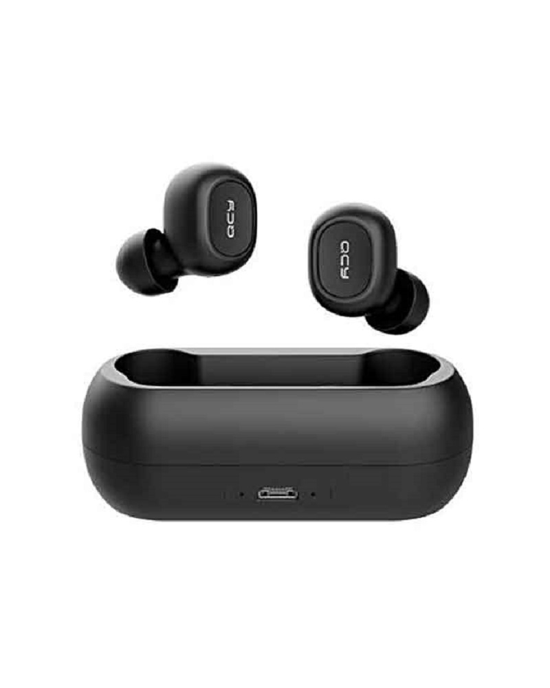 QCY T1c Mini Wireless Bluetooth Earbuds With Charging Box - Black