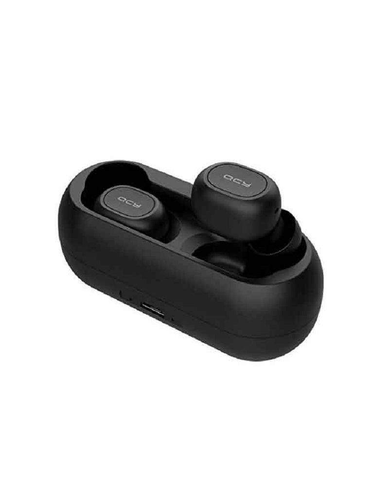 QCY T1c Mini Wireless Bluetooth Earbuds With Charging Box - Black
