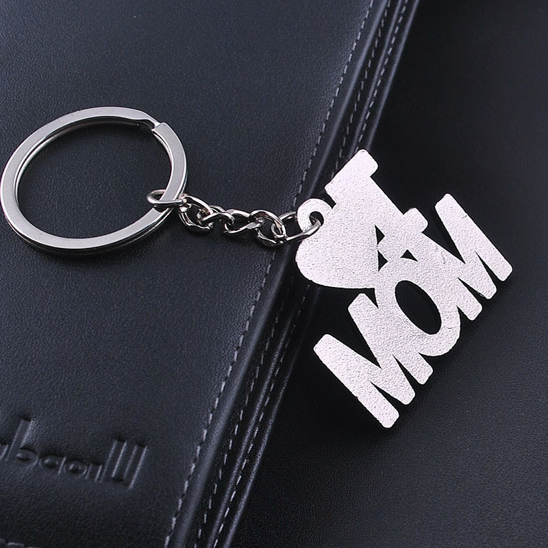 I LOVE MOM Key Chains Fashion Metal Key Rings
