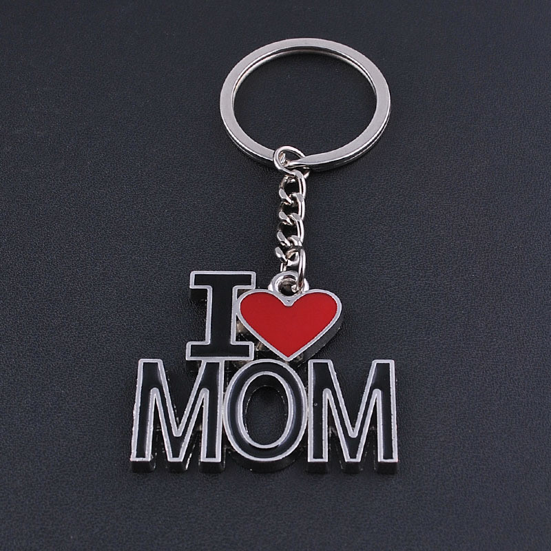 I LOVE MOM Key Chains Fashion Metal Key Rings
