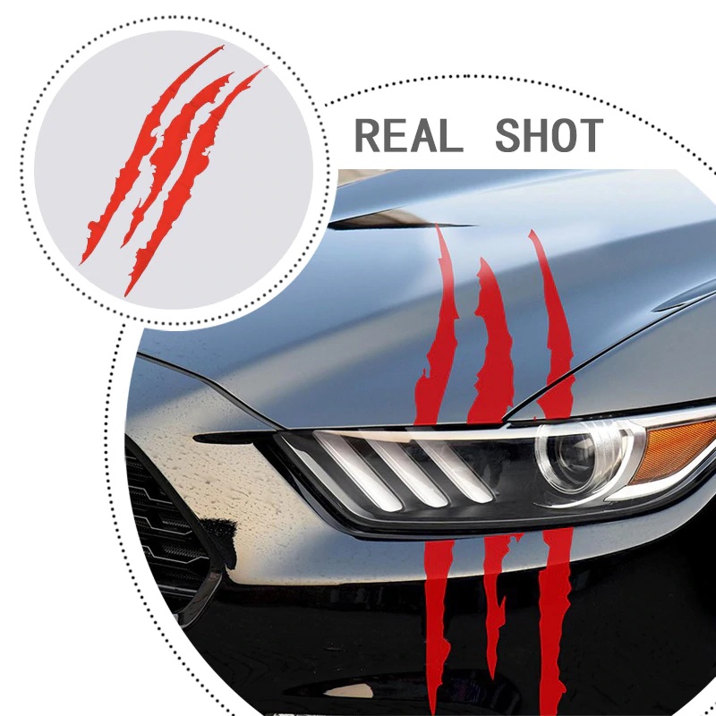 Pack of 2 Car reflective monster stripe Sticker Red 40cm*12cm 