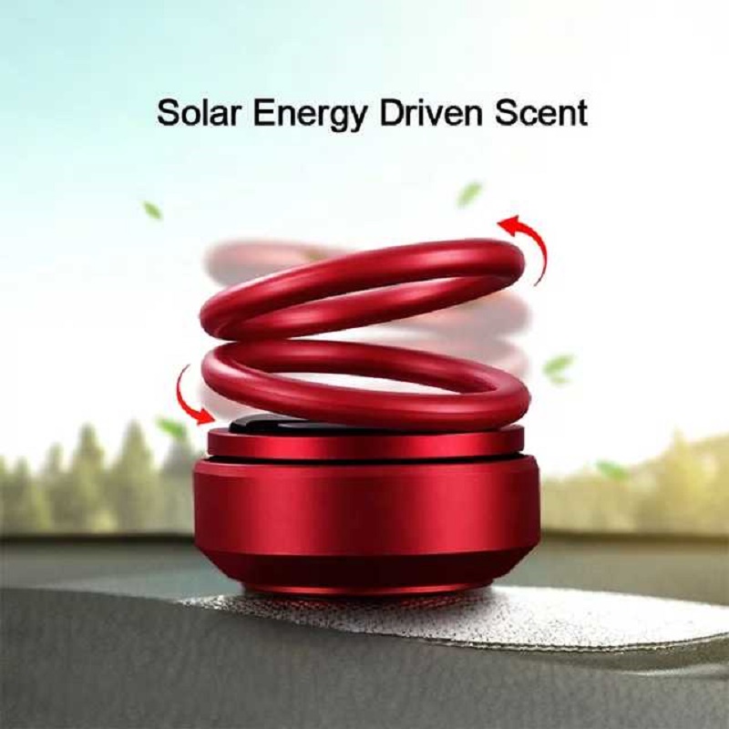 Auto Car Double Ring Rotating Solar Energy Car Air Freshener Red