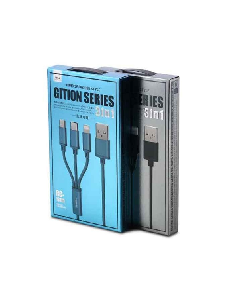 Remax 3in1 Cable RC131th Gition Series For Micro USB,TypeC And