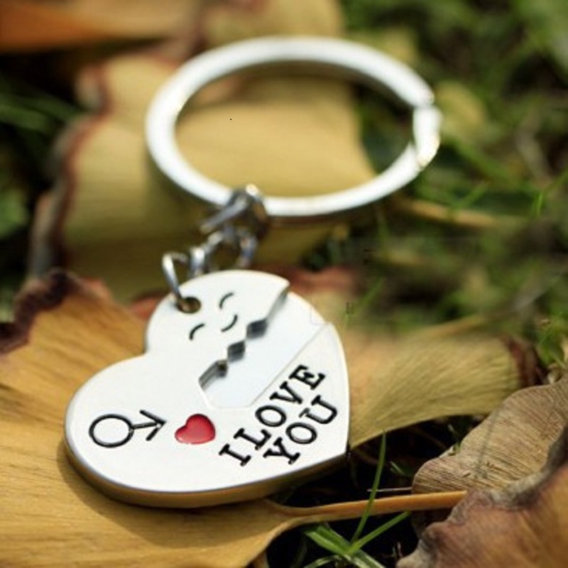 I LOVE YOU Letter Key chain Heart Key Ring