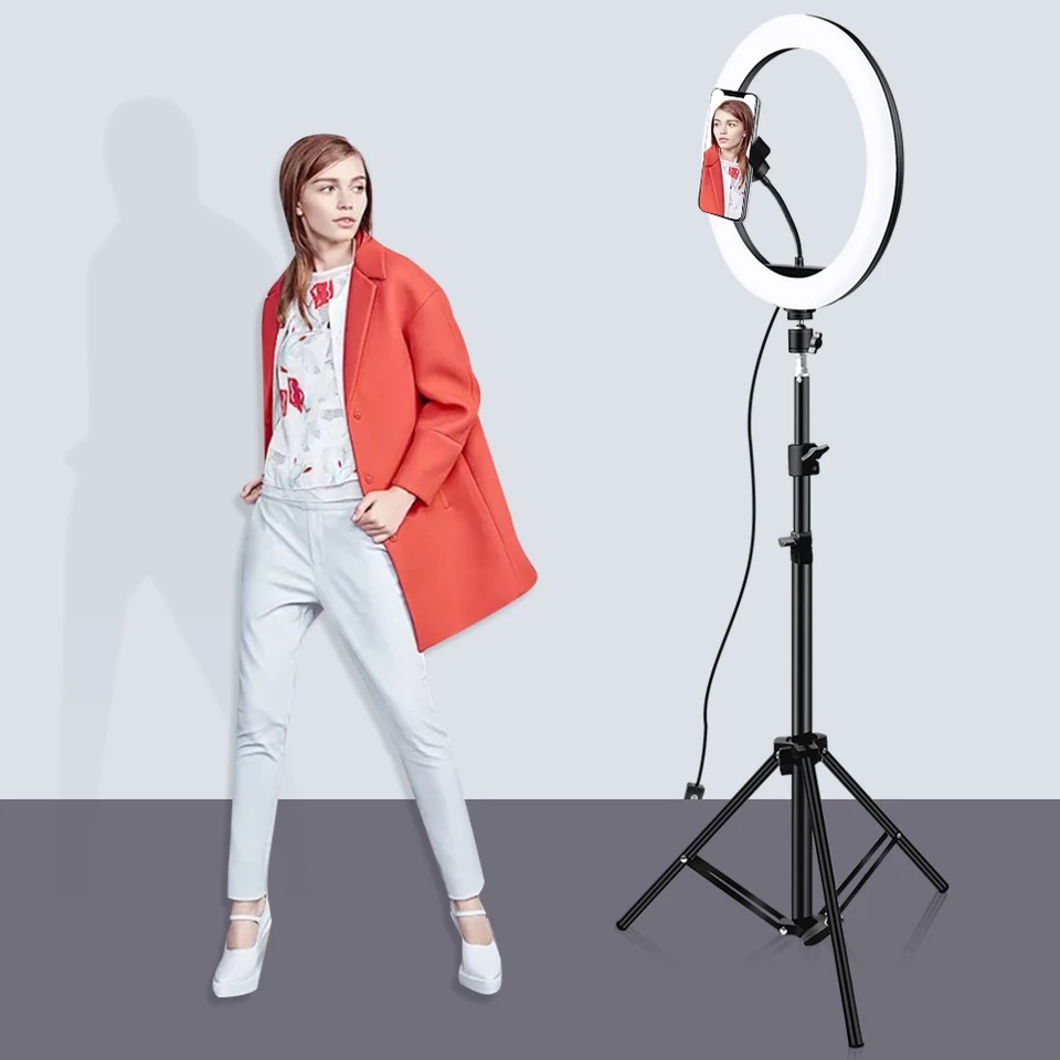  26cm Ring Light with 2.1M Adjustable Tripod Stand 