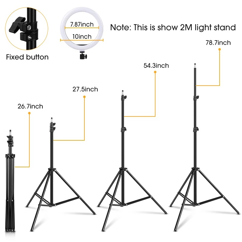  26cm Ring Light with 2.1M Adjustable Tripod Stand 