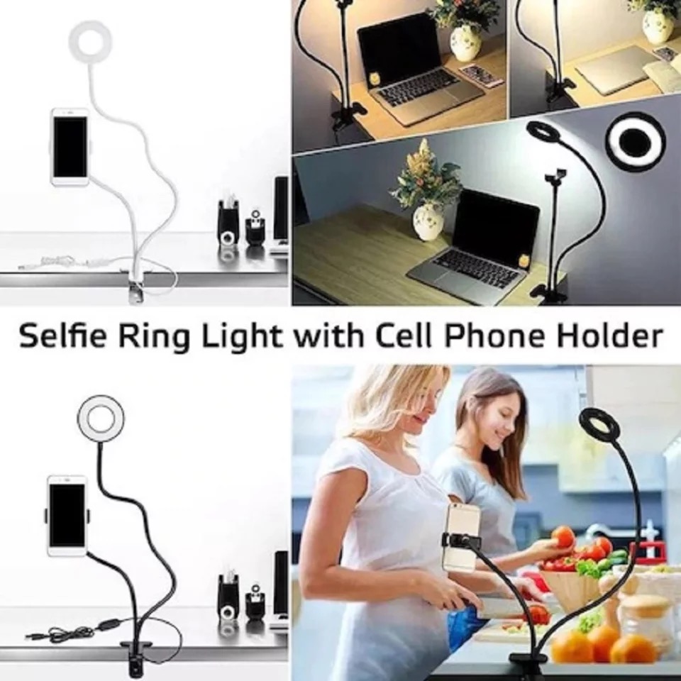 Selfie Ring Light with Cell Phone Holder Stand for Live Stream/Makeup