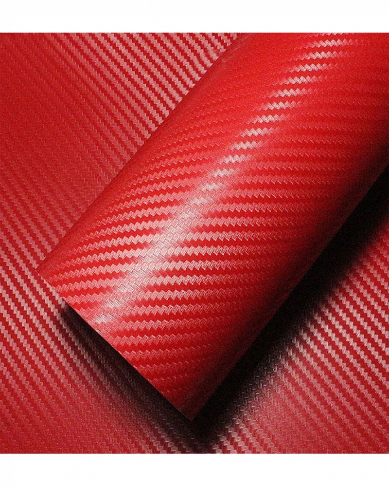 Universal Laptop Back Skin Carbon Fiber Texture - Red