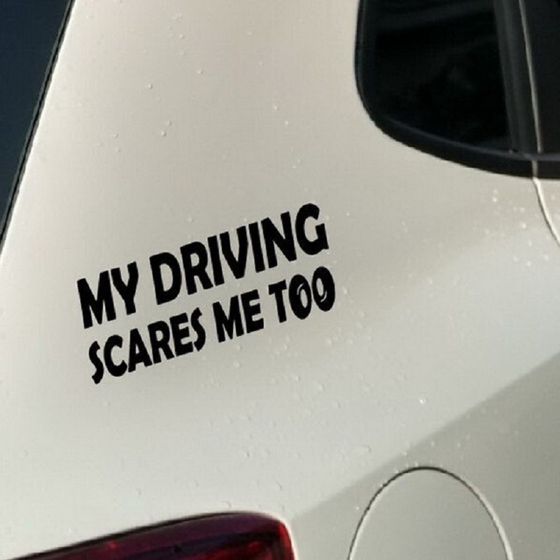 Driving Scares Me Too Auto Car Trunk Thriller Rear Window Body Stickers