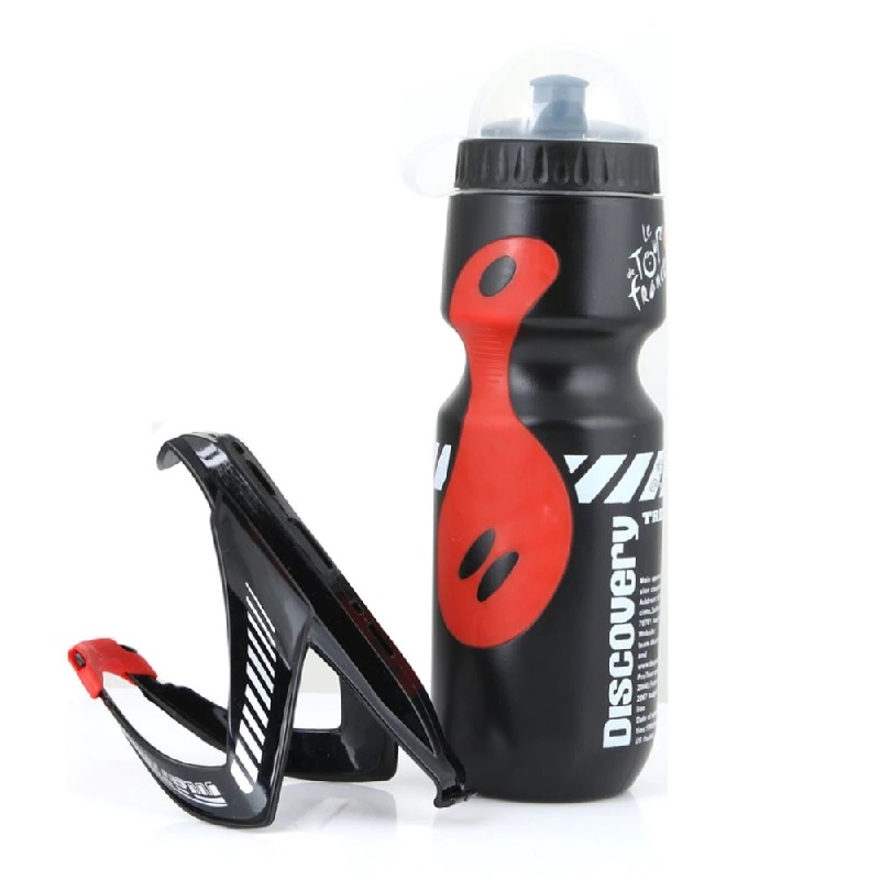 650ml Bicycle Water Drink Bottle With Portable Holder Cage